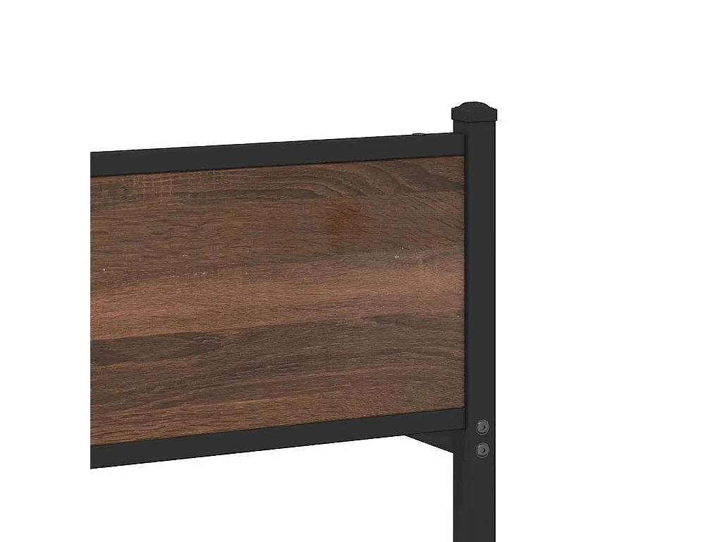 Estructura de cama sin colchón metal roble marrón 183x213 cm