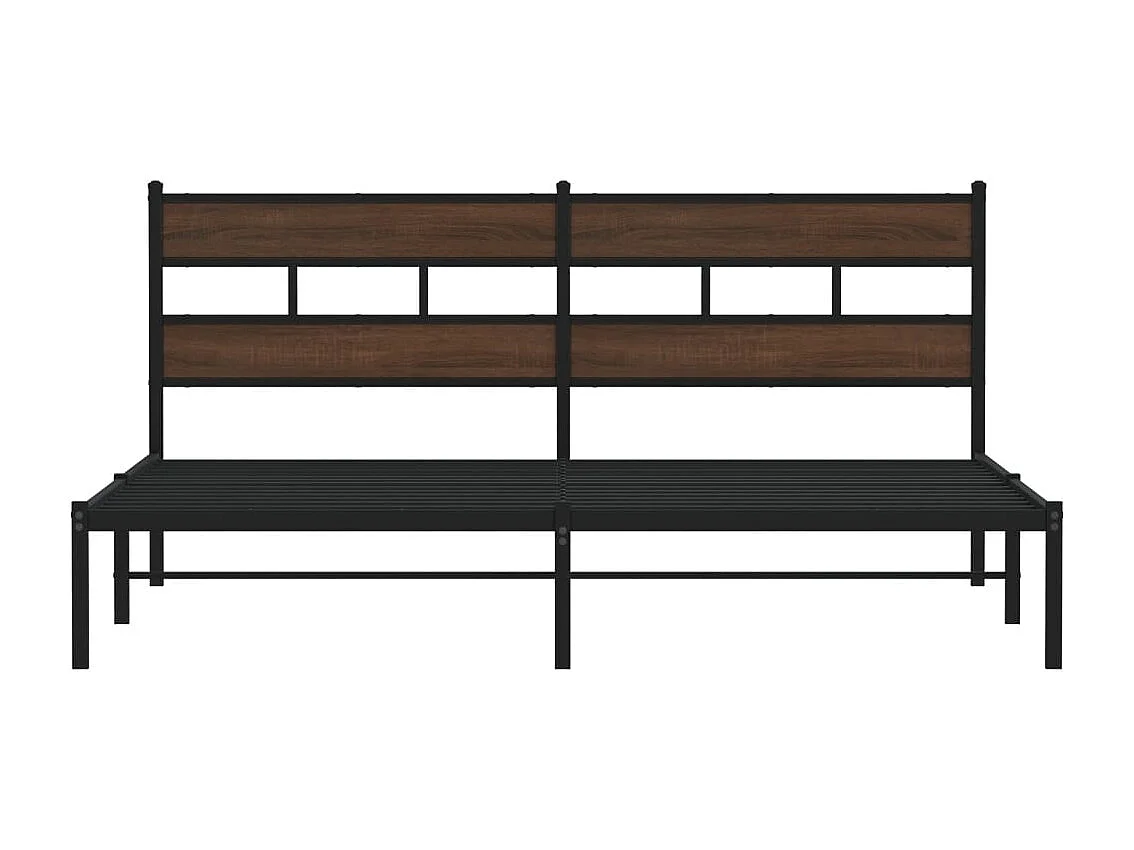 Bedframe met hoofdbord zonder matras bruin eiken 183x213 cm