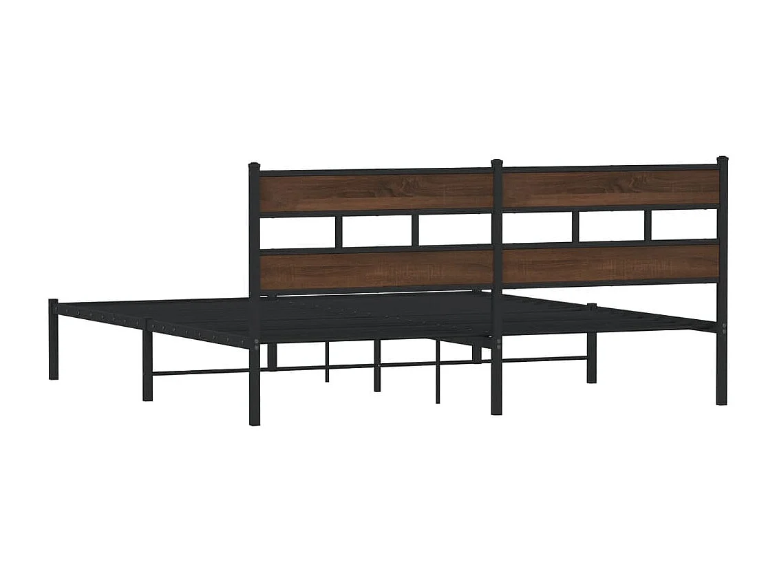 Estructura cama con cabecero sin colchón marrón roble 183x213cm