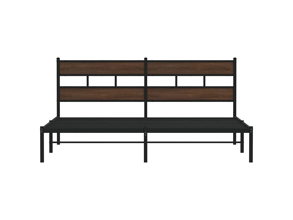 Estructura cama con cabecero sin colchón marrón roble 183x213cm