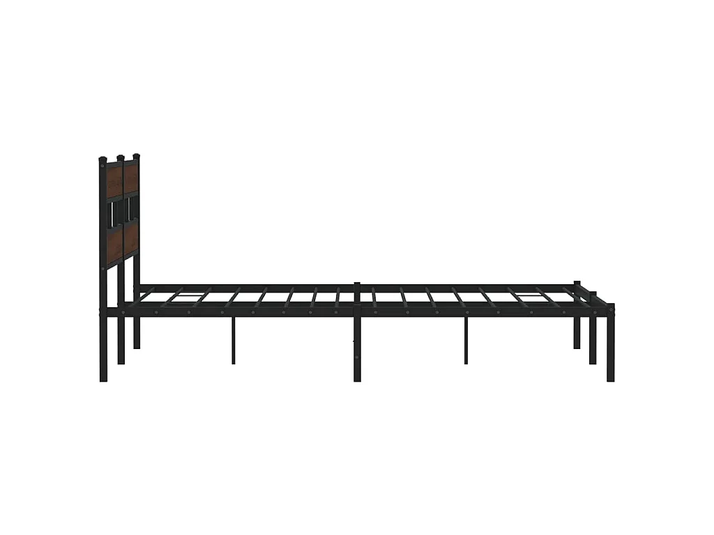 Estructura cama con cabecero sin colchón marrón roble 183x213cm