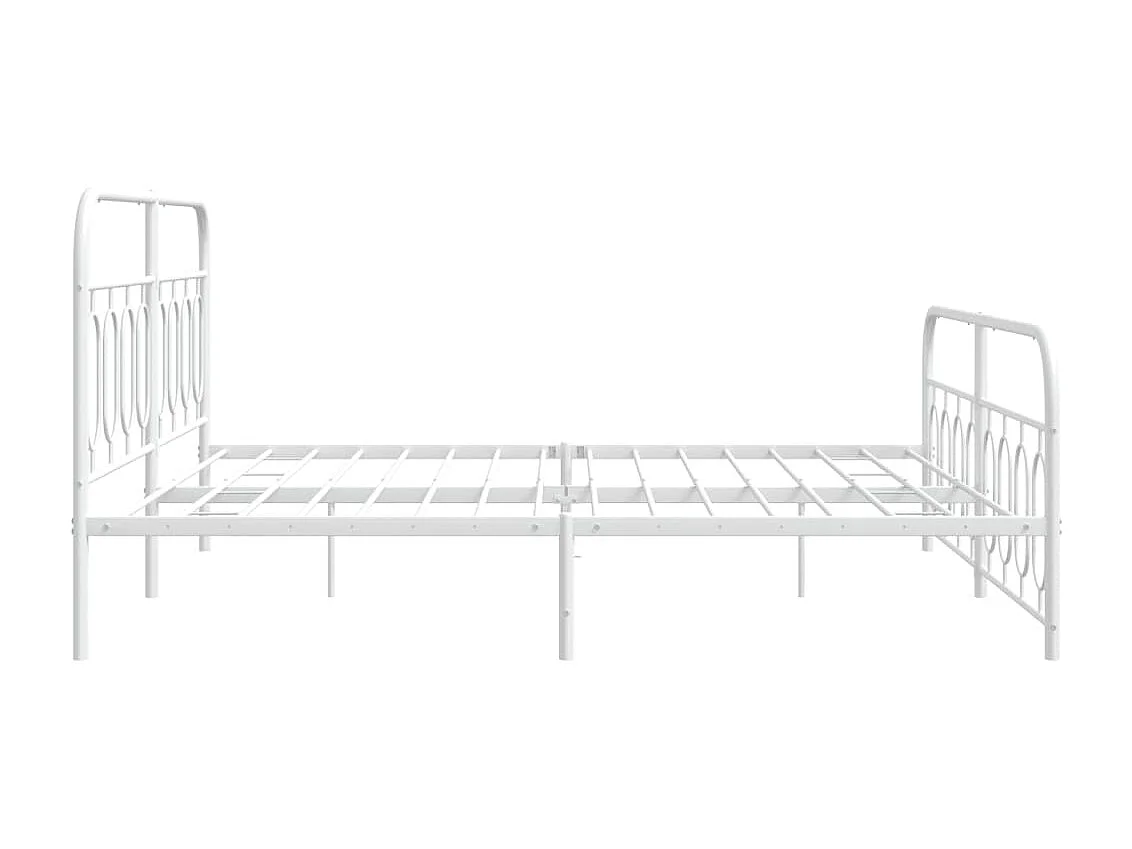 Estrutura de cama com cabeceira e pés 183x213 cm metal branco
