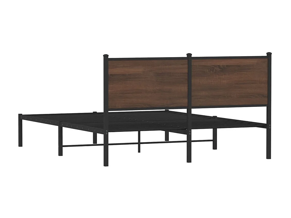 Giroletto senza Materaso in Metallo Rovere Marrone 137x190 cm