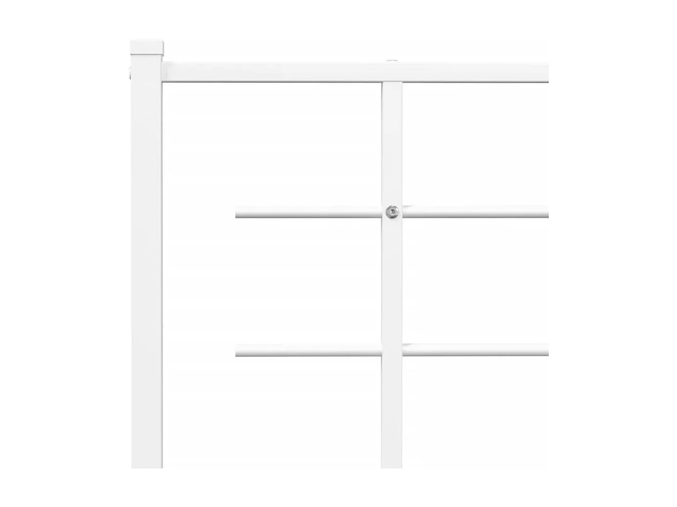 Cadre de lit métal sans matelas et pied de lit blanc 183x213 cm
