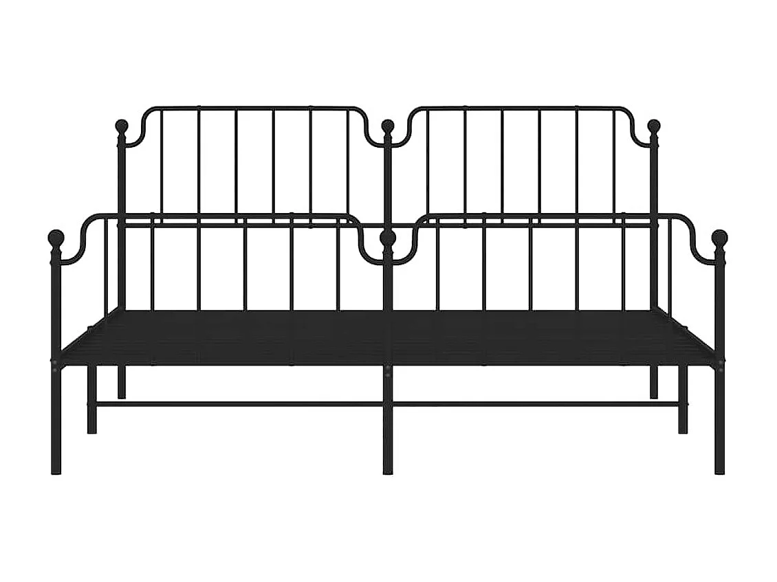Bedframe met hoofd- en voeteneinde metaal zwart 183x213 cm