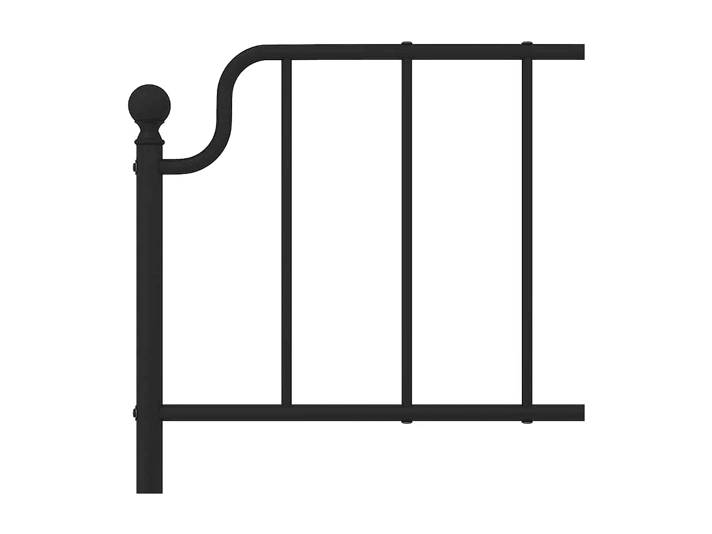 Cadre de lit métal sans matelas avec pied de lit noir 183x213cm