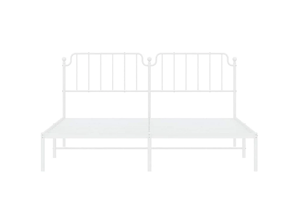 Giroletto con Testiera Metallo Bianco 183x213 cm