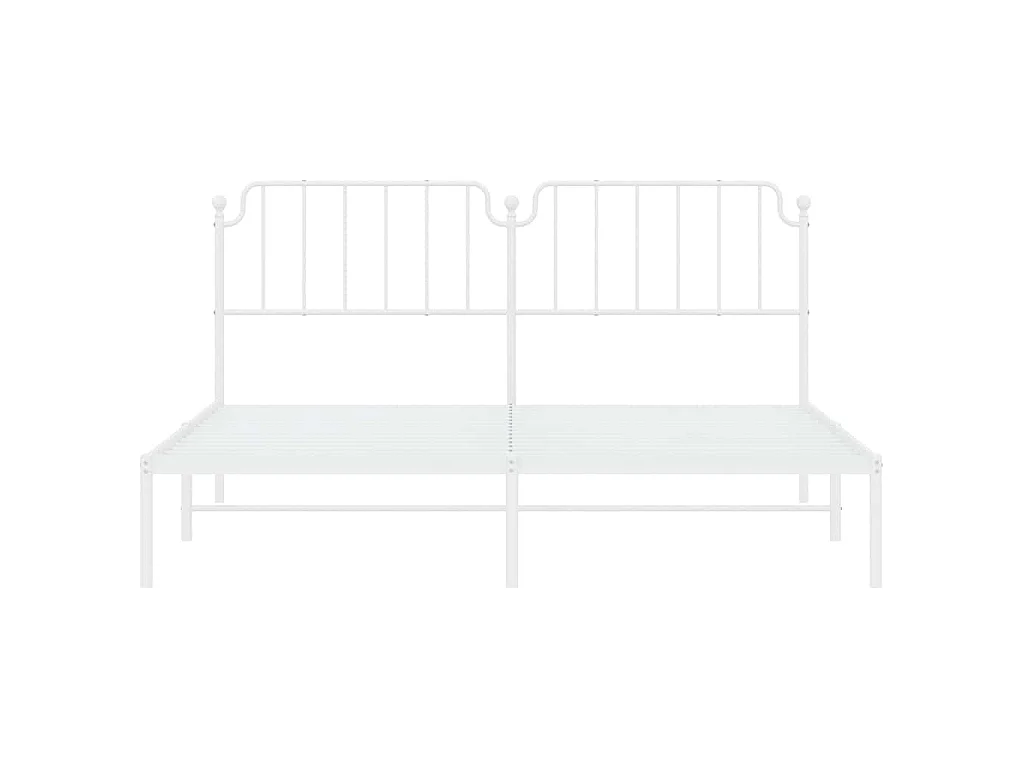 Cadre de lit métal sans matelas et tête de lit blanc 183x213 cm