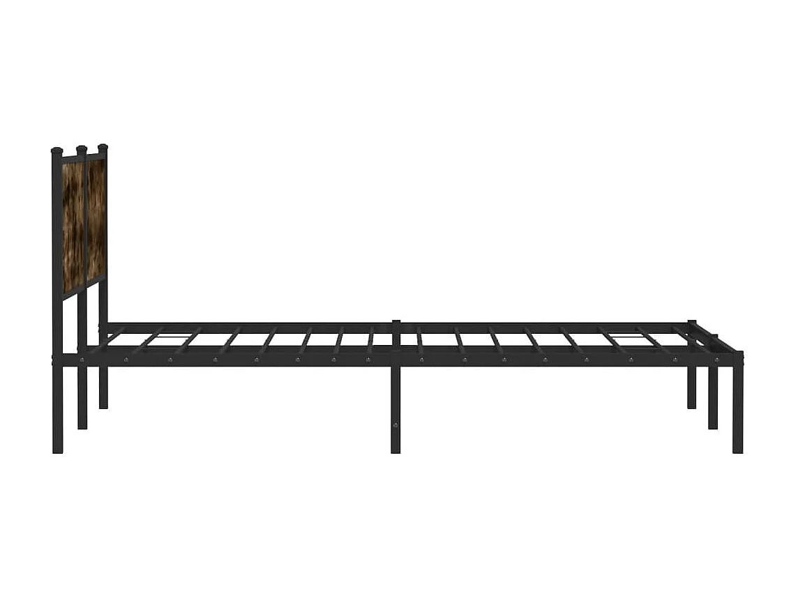 Cadre de lit en métal sans matelas chêne fumé 183x213 cm