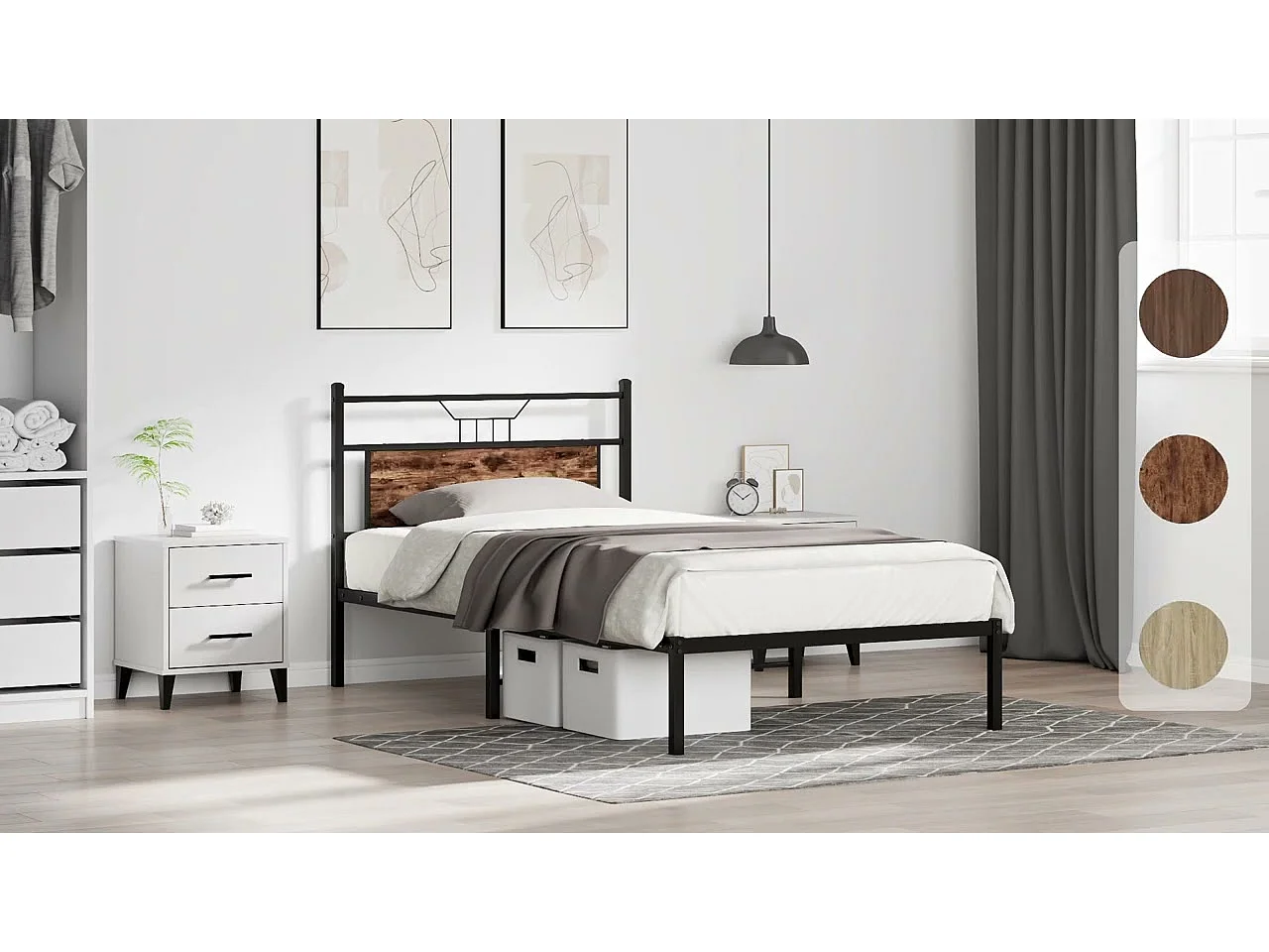 Cadre de lit sans matelas chêne sonoma 137x190 cm