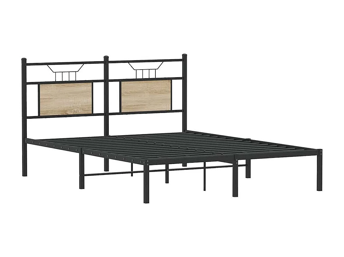 Cadre de lit sans matelas chêne sonoma 137x190 cm