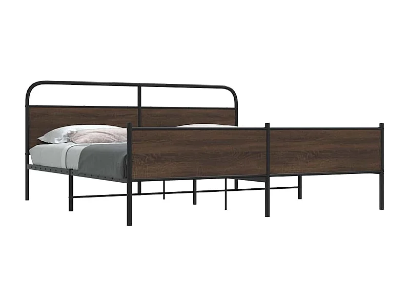 Bedframe zonder matras metaal bruin eikenkleur 183x213 cm
