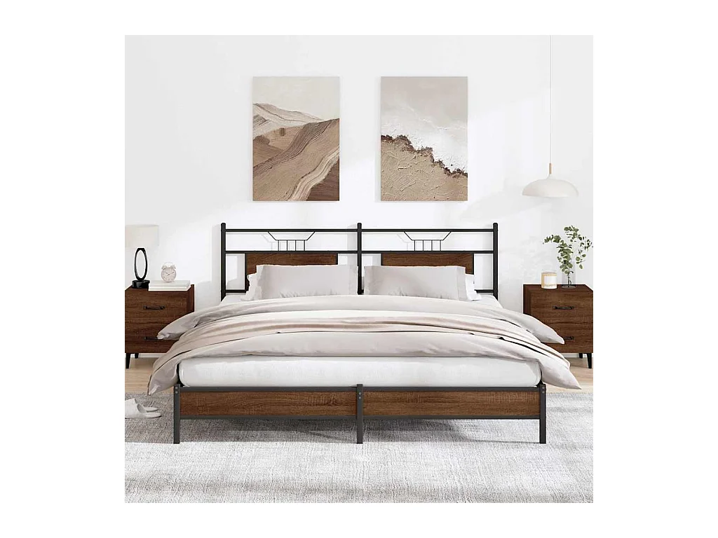 Cadre de lit sans matelas chêne marron 183x203 cm