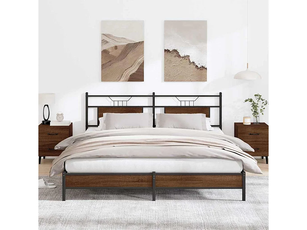 Bedframe zonder matras bewerkt hout bruin eikenkleur 183x203 cm