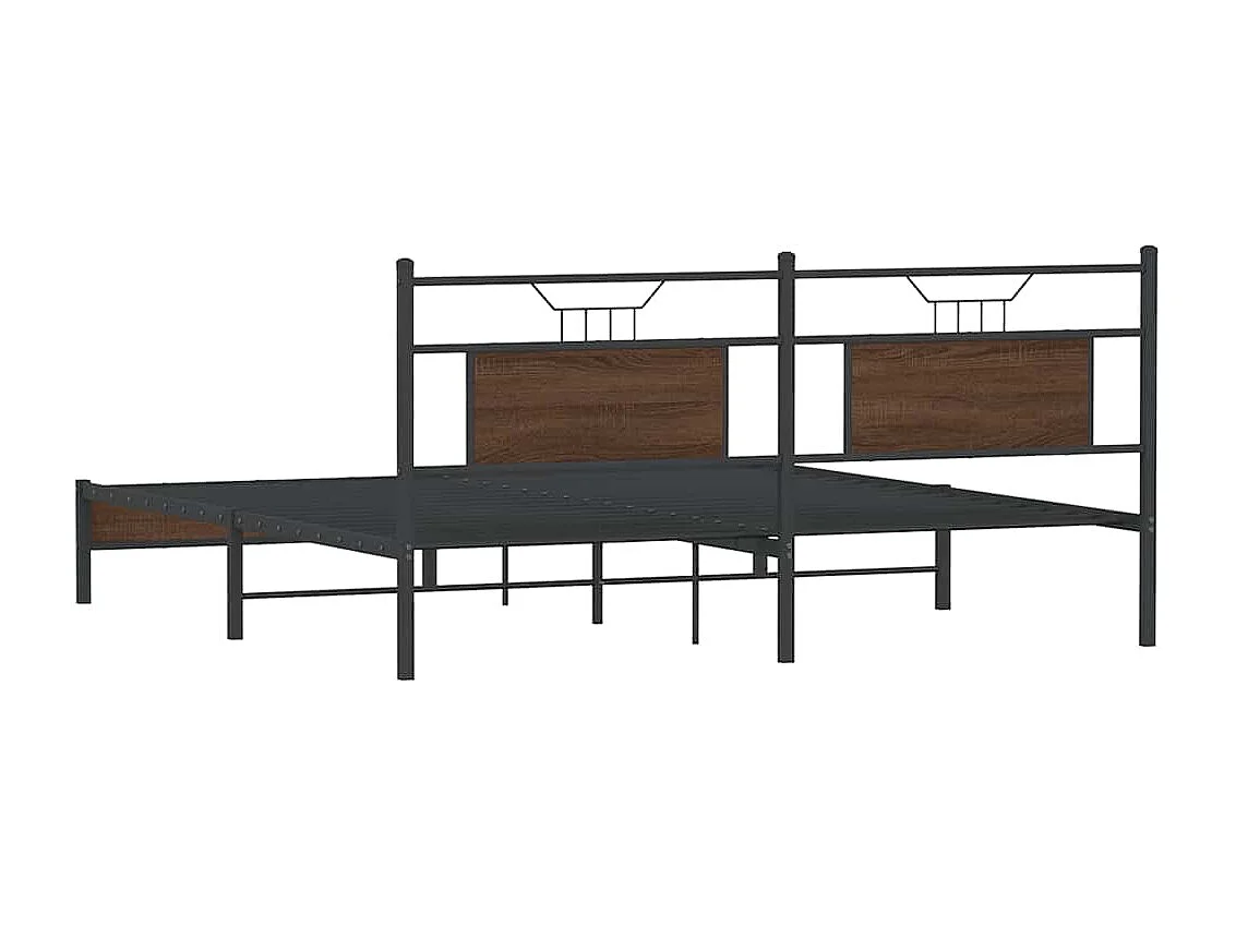 Bedframe zonder matras bewerkt hout bruin eikenkleur 183x203 cm