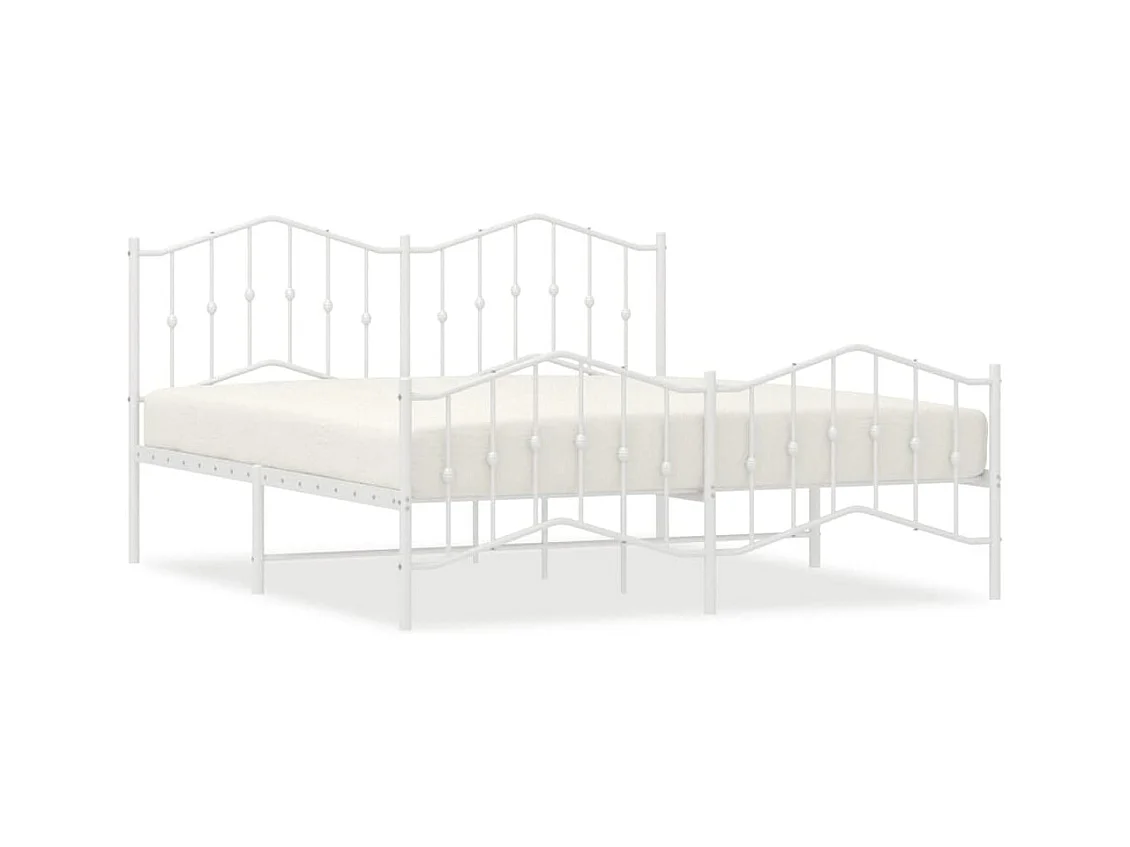 Bedframe met hoofd- en voeteneinde metaal wit 183x213 cm