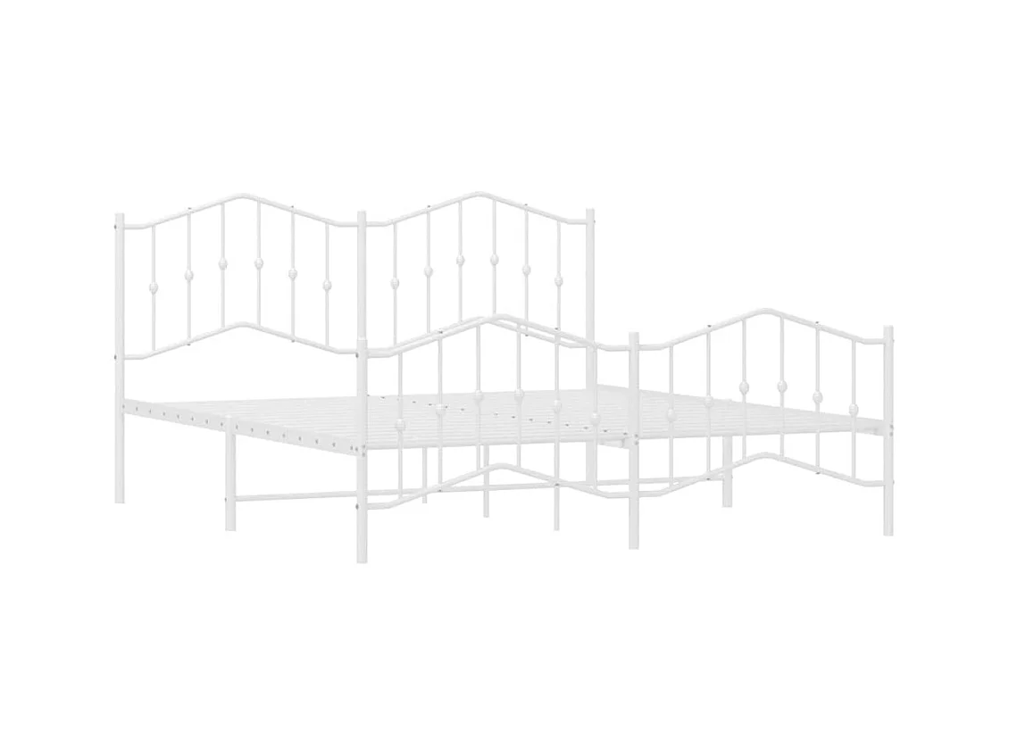 Bedframe met hoofd- en voeteneinde metaal wit 183x213 cm