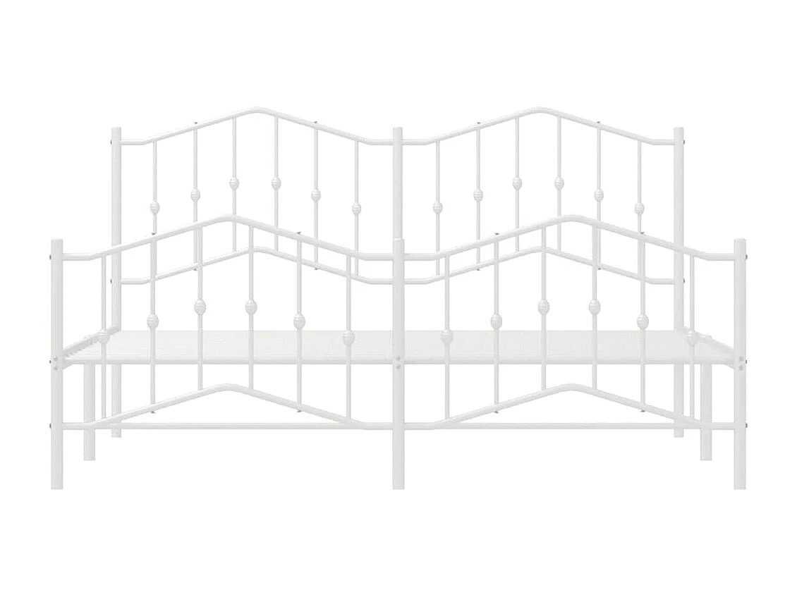 Estrutura de cama com cabeceira e pés 183x213 cm metal branco