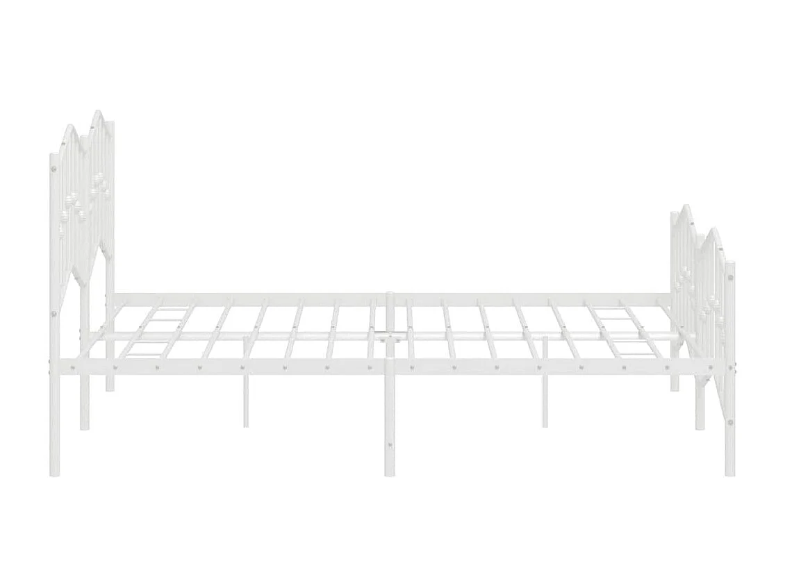 Estrutura de cama com cabeceira e pés 183x213 cm metal branco