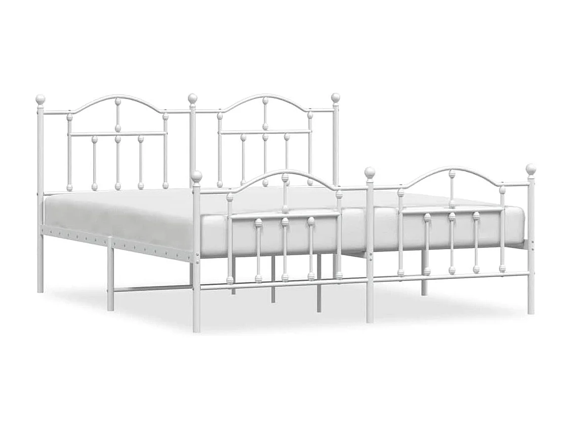 Giroletto con Testiera e Pediera Metallo Bianco 183x213 cm