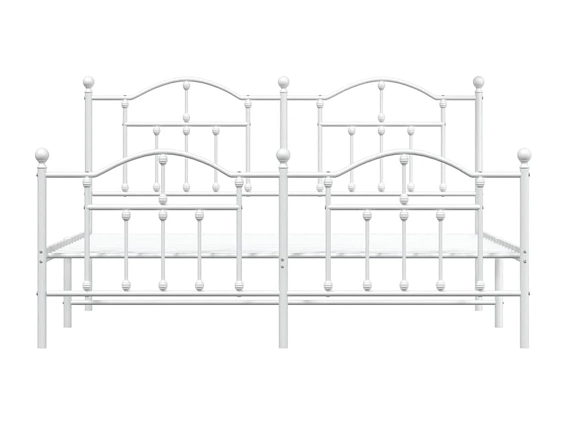 Giroletto con Testiera e Pediera Metallo Bianco 183x213 cm