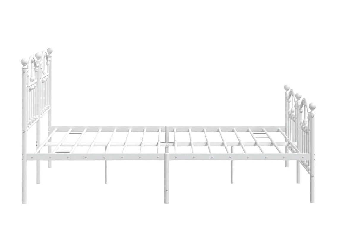 Giroletto con Testiera e Pediera Metallo Bianco 183x213 cm