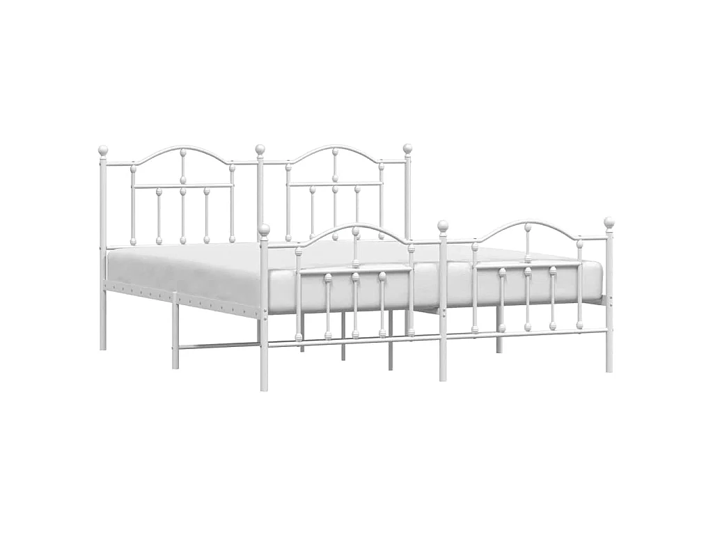 Giroletto con Testiera e Pediera Metallo Bianco 183x213 cm