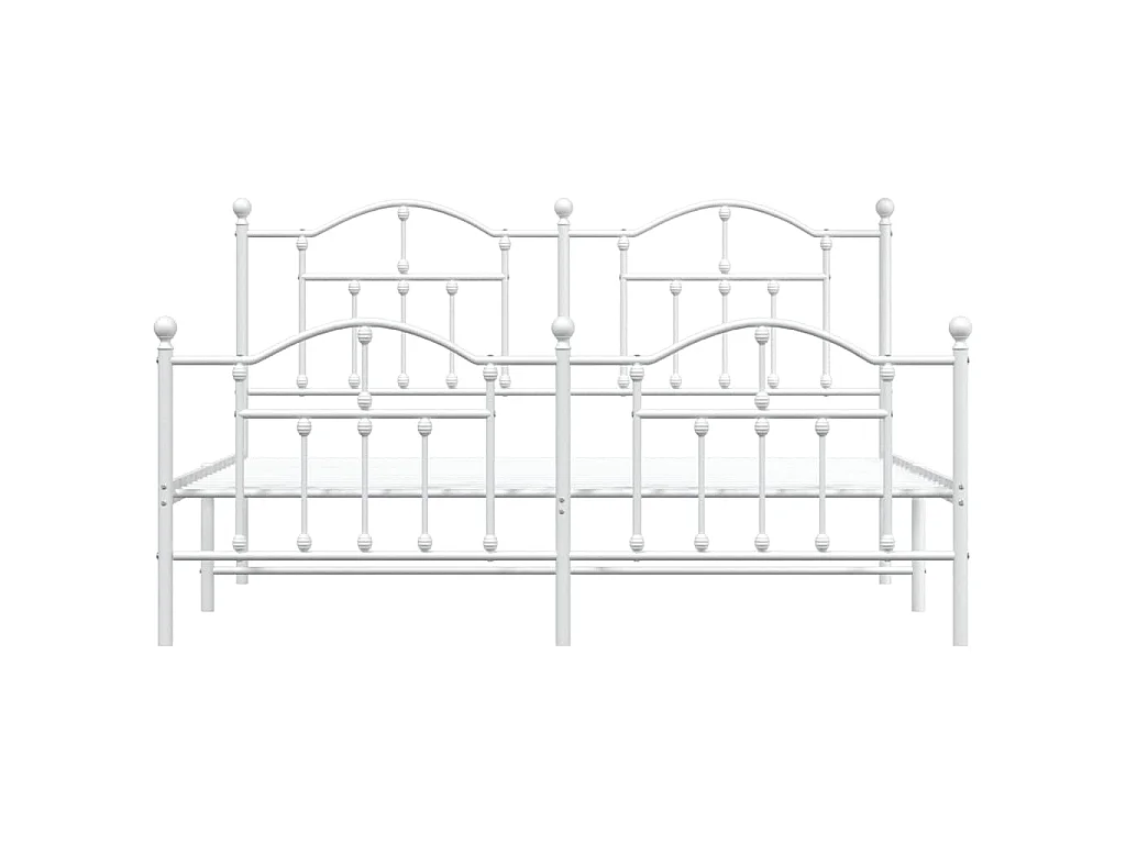 Giroletto con Testiera e Pediera Metallo Bianco 183x213 cm