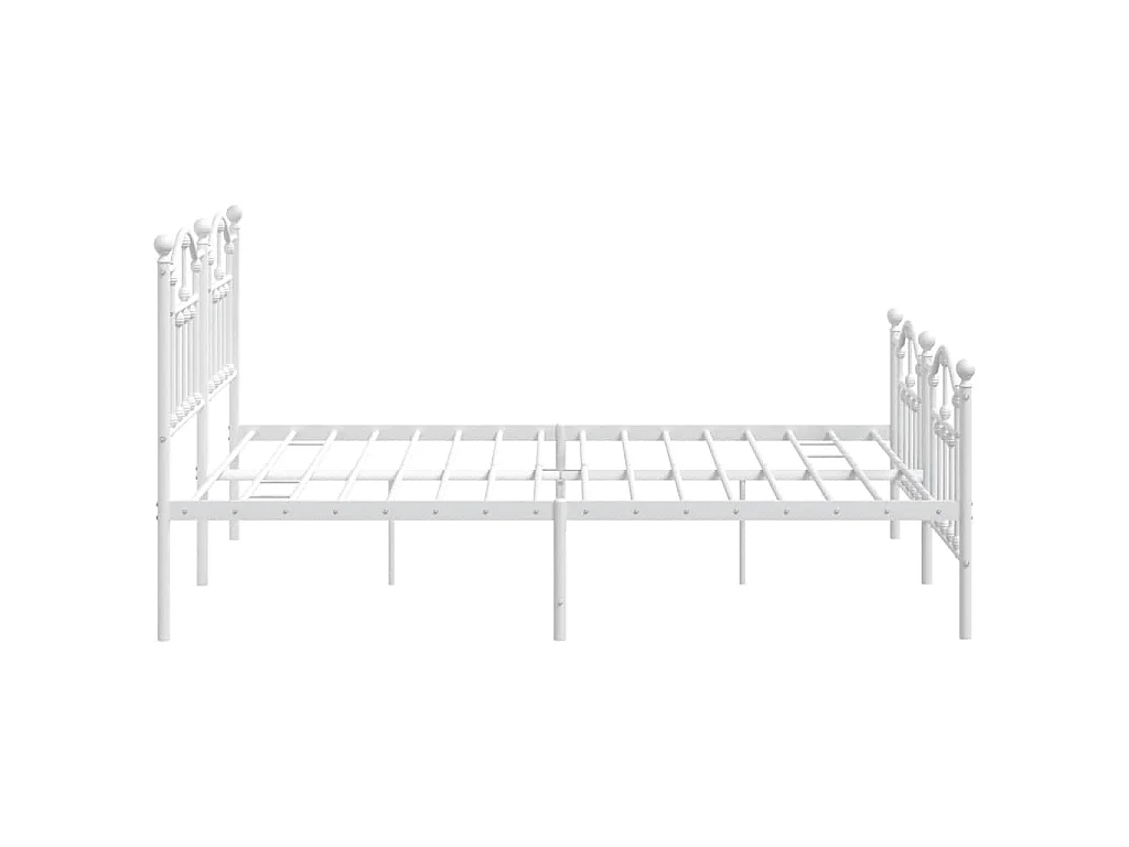 Giroletto con Testiera e Pediera Metallo Bianco 183x213 cm