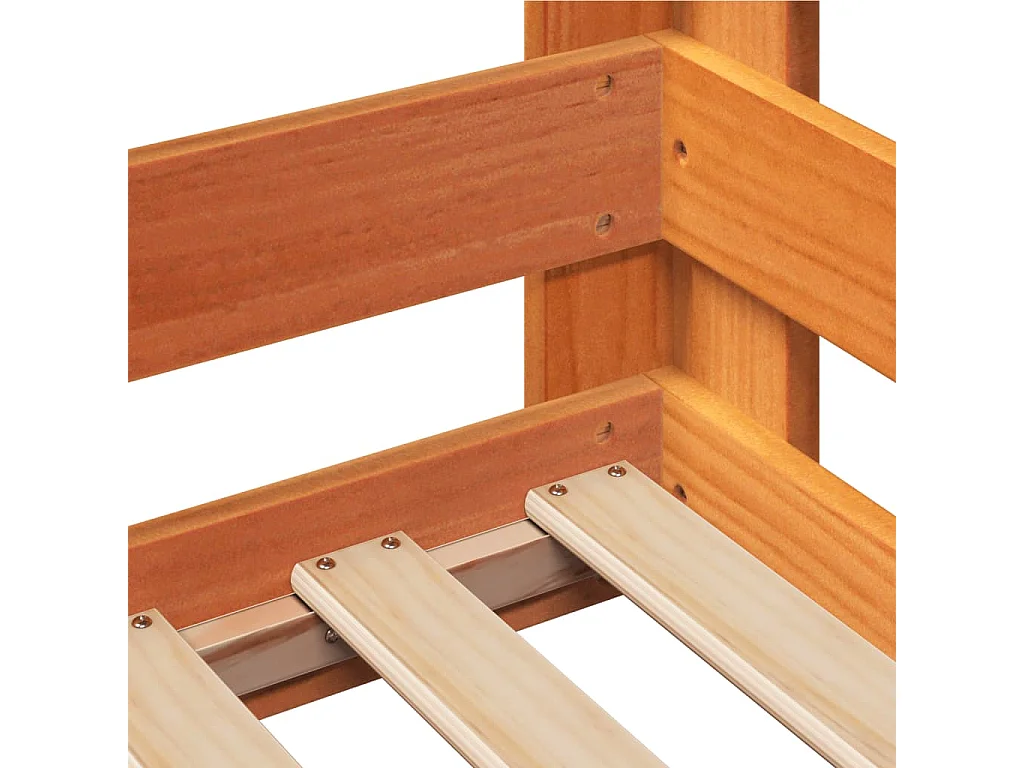 Bedframe zonder matras massief grenenhout wasbruin 70x140 cm