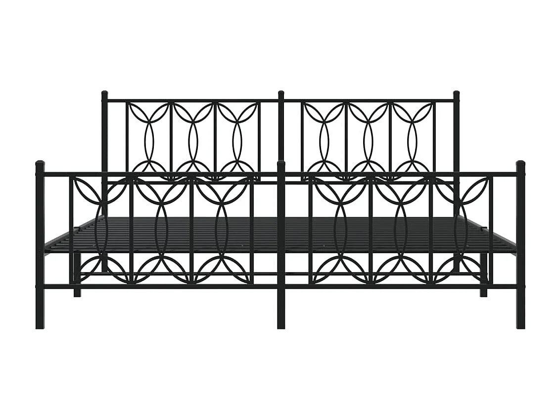 Bedframe met hoofd- en voeteneinde metaal zwart 183x213 cm