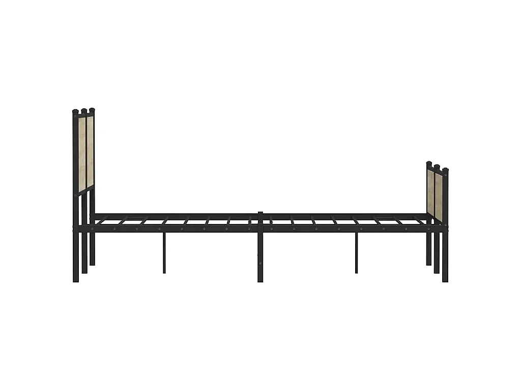 Cadre de lit en métal sans matelas chêne sonoma 137x190 cm