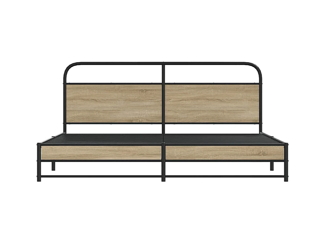 Bedframe zonder matras metaal gerookt eikenkleurig 183x213 cm