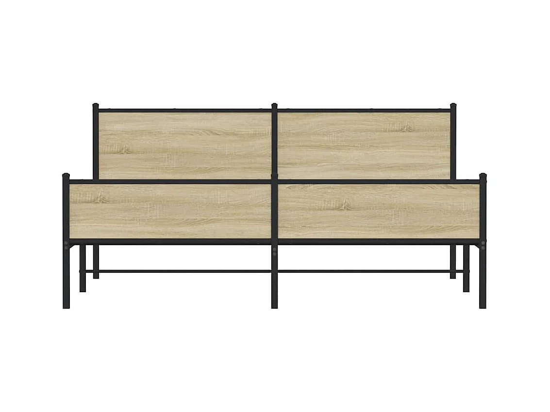 Cadre de lit en métal sans matelas chêne sonoma 183x213 cm