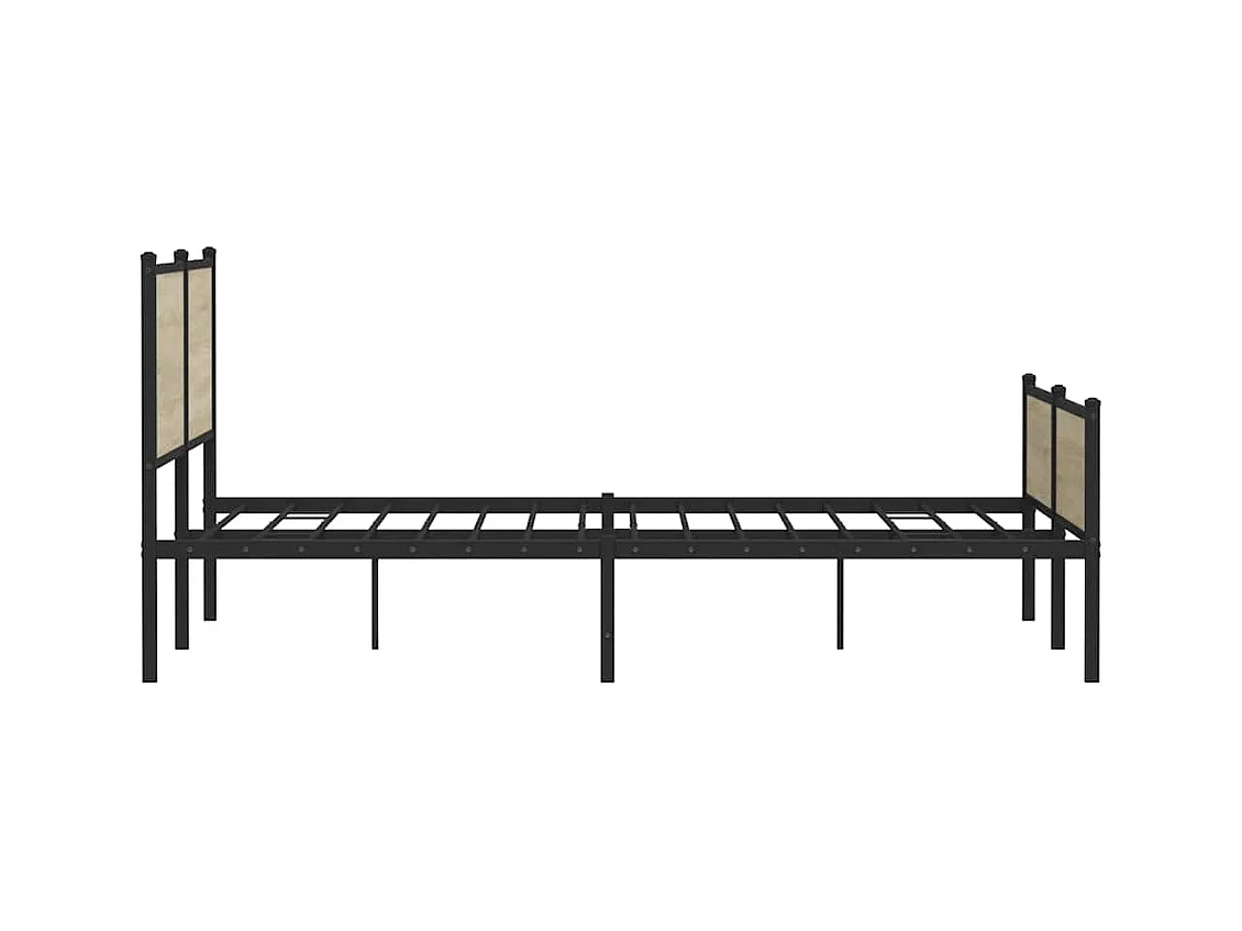 Cadre de lit en métal sans matelas chêne sonoma 183x213 cm
