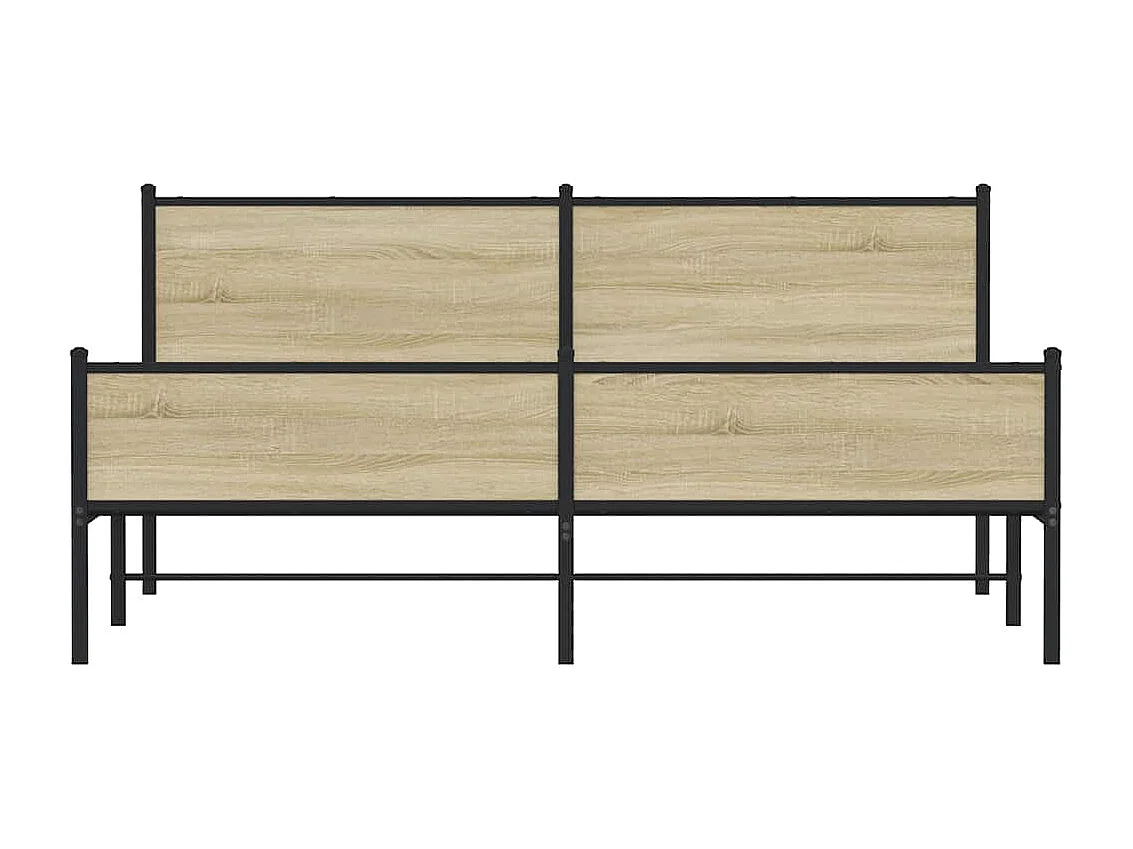 Metallbett ohne Matratze Sonoma-Eiche 183x213 cm