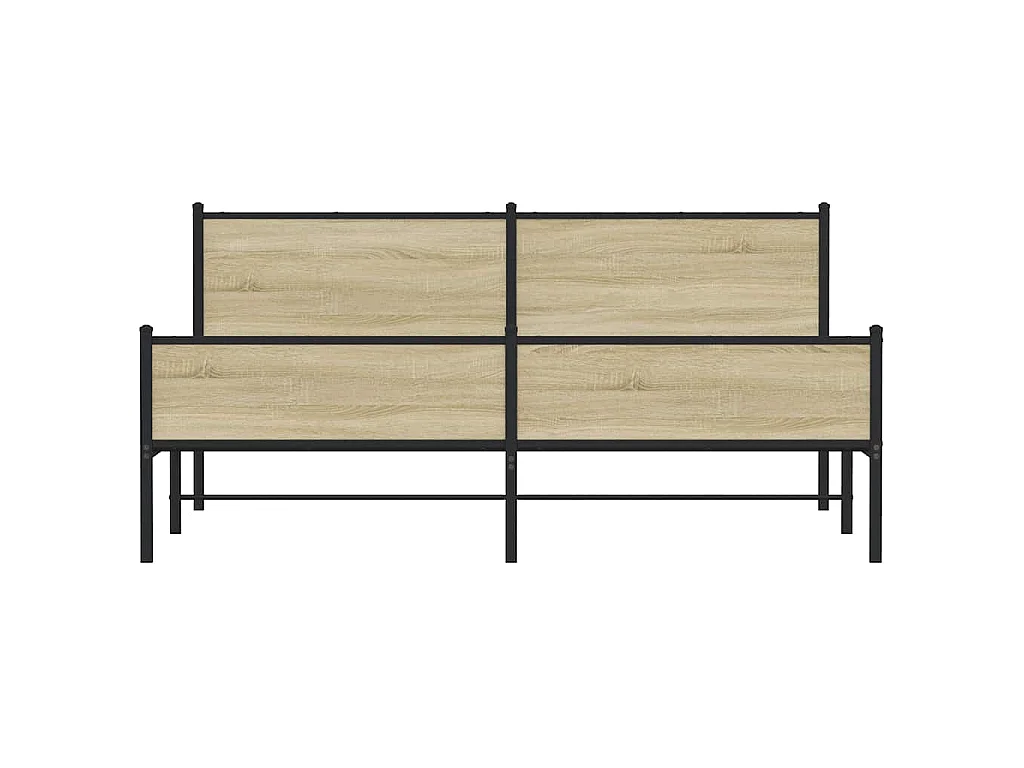 Cadre de lit en métal sans matelas chêne sonoma 183x213 cm