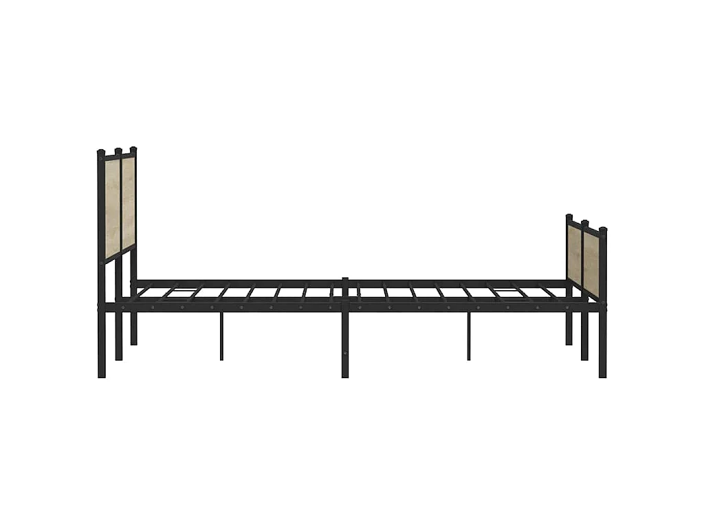 Cadre de lit en métal sans matelas chêne sonoma 183x213 cm