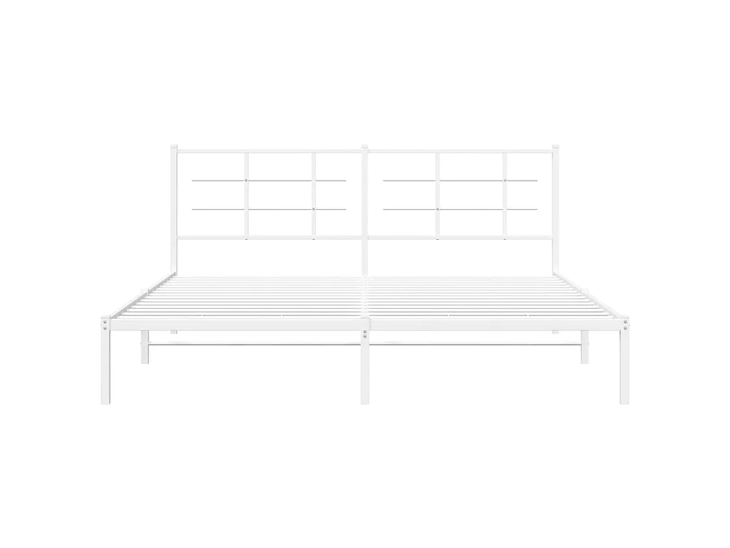 Bedframe met hoofdbord metaal wit 183x213 cm