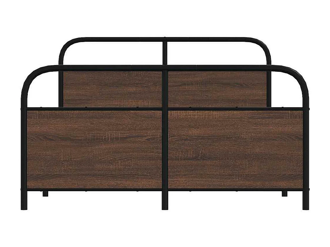 Cadre de lit en métal sans matelas chêne marron 137x190 cm