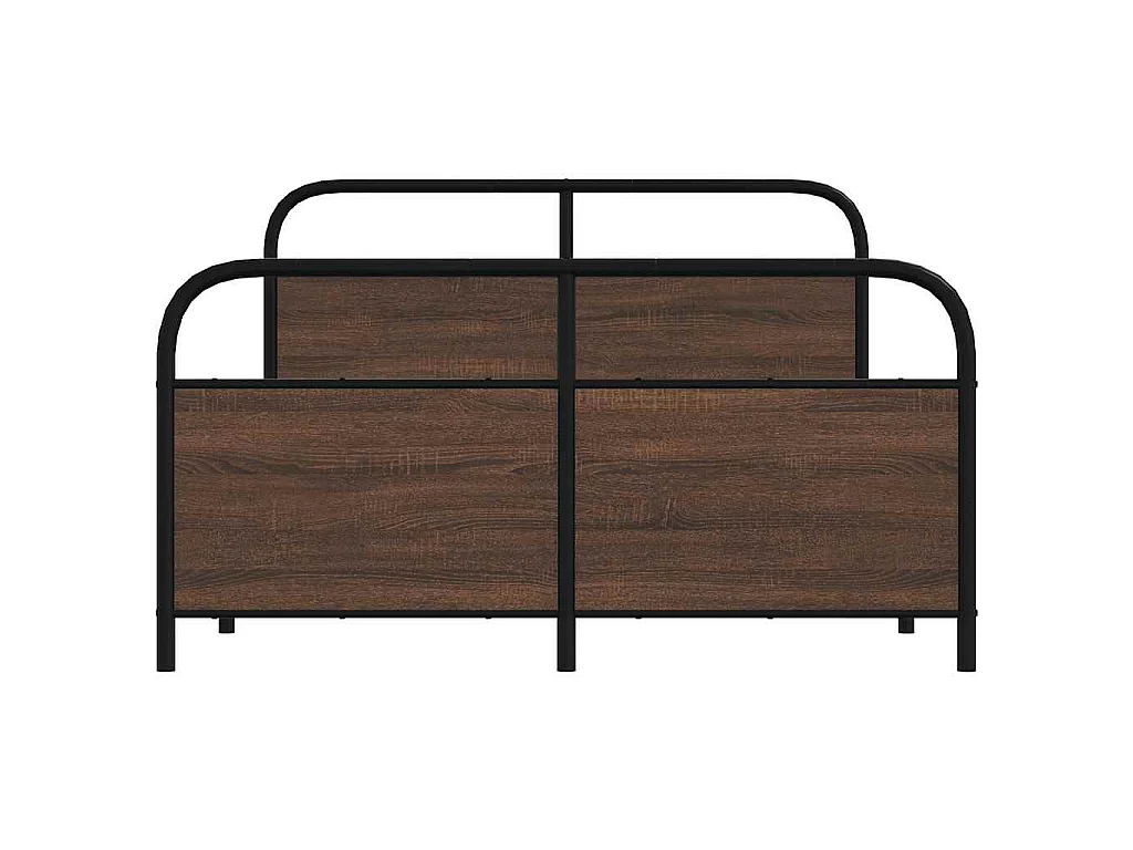 Metallbett ohne Matratze Braun Eichen-Optik 137x190 cm