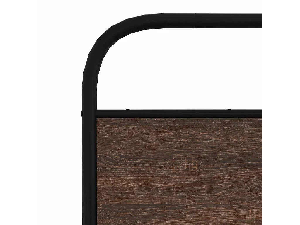 Metallbett ohne Matratze Braun Eichen-Optik 137x190 cm