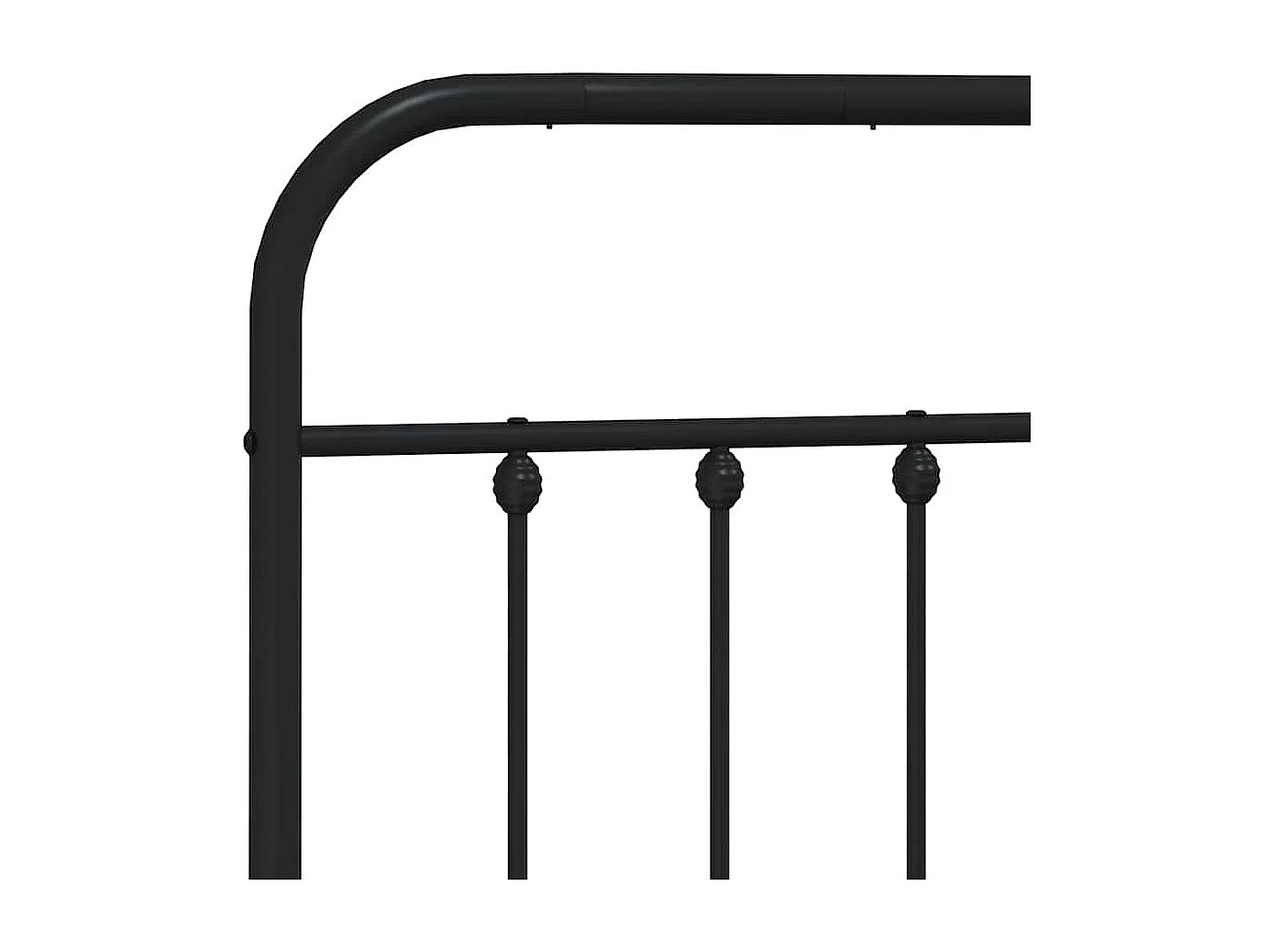 Cadre de lit métal sans matelas avec tête de lit noir 183x213cm