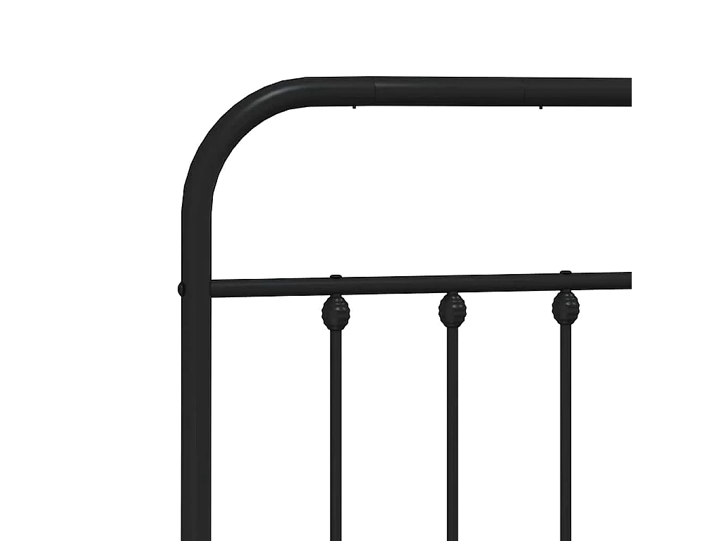 Cadre de lit métal sans matelas avec tête de lit noir 183x213cm