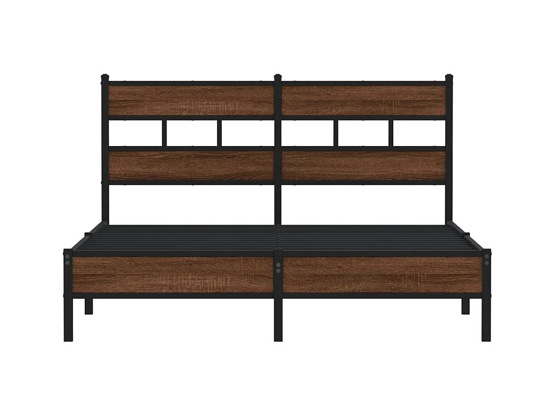 Cadre de lit sans matelas chêne marron 137x190 cm