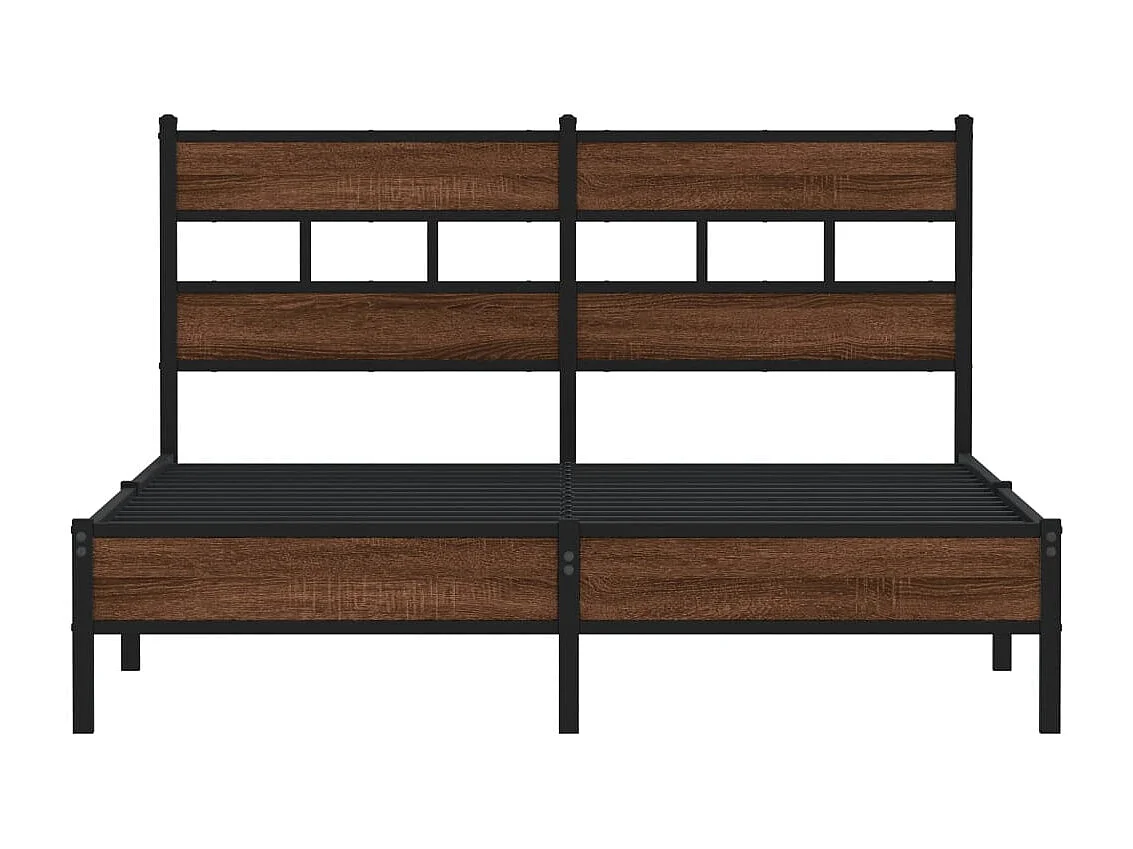 Bettgestell ohne Matratze Braun Eiche 137x190 cm Holzwerkstoff