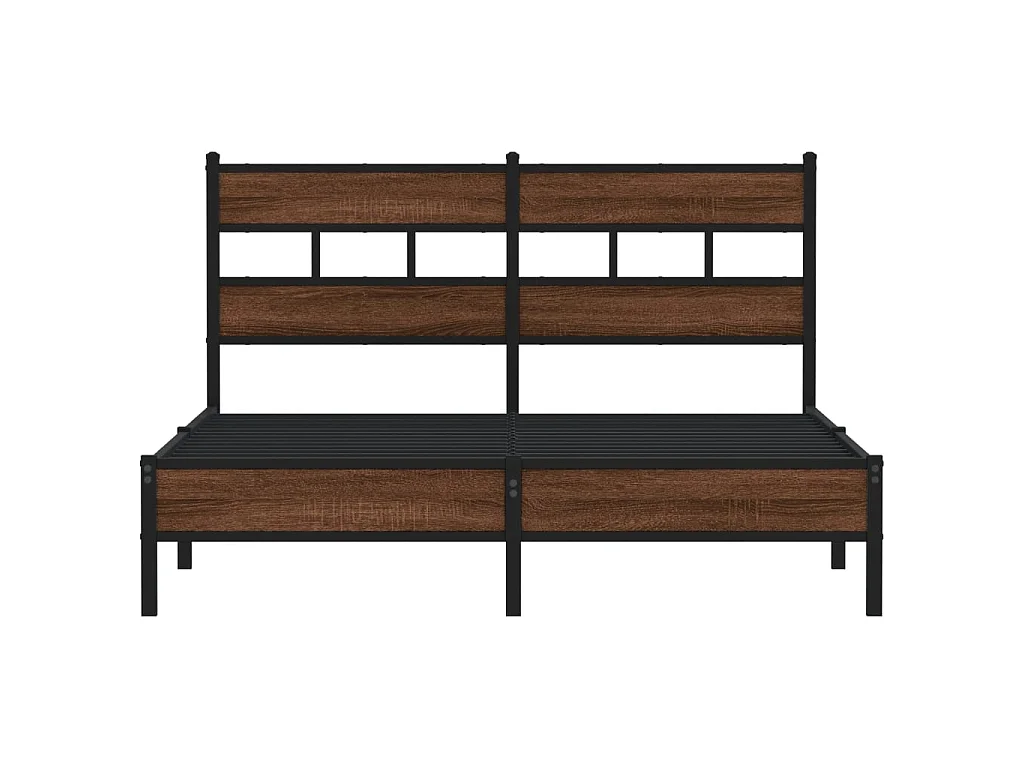 Cadre de lit sans matelas chêne marron 137x190 cm