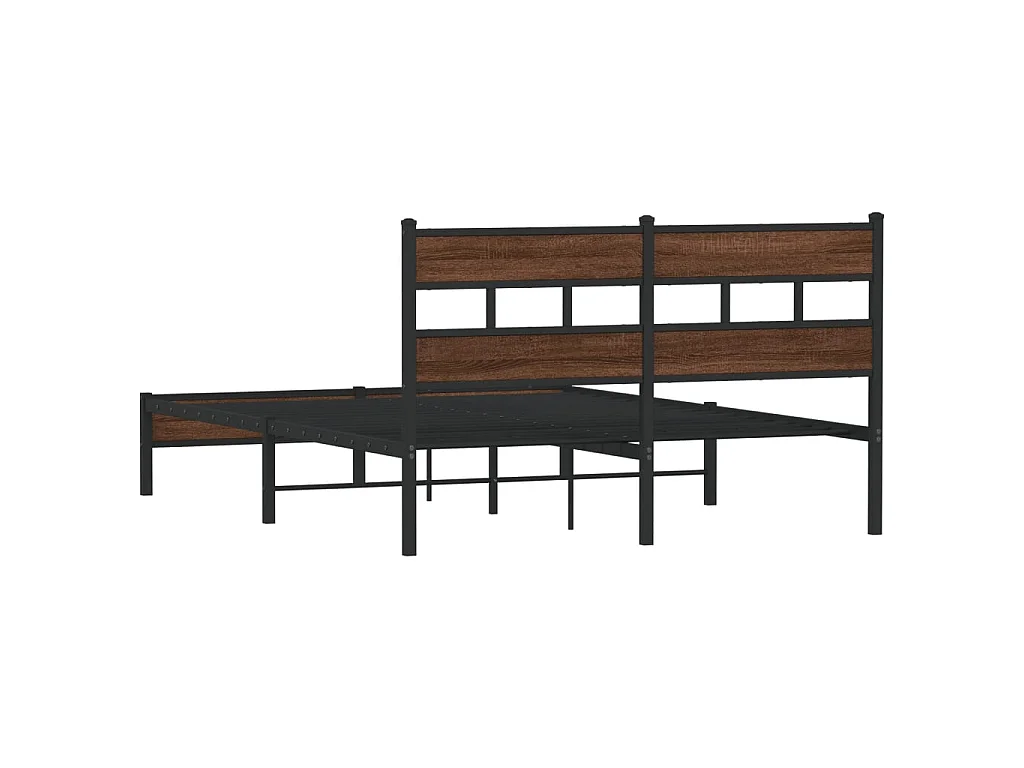 Cadre de lit sans matelas chêne marron 137x190 cm