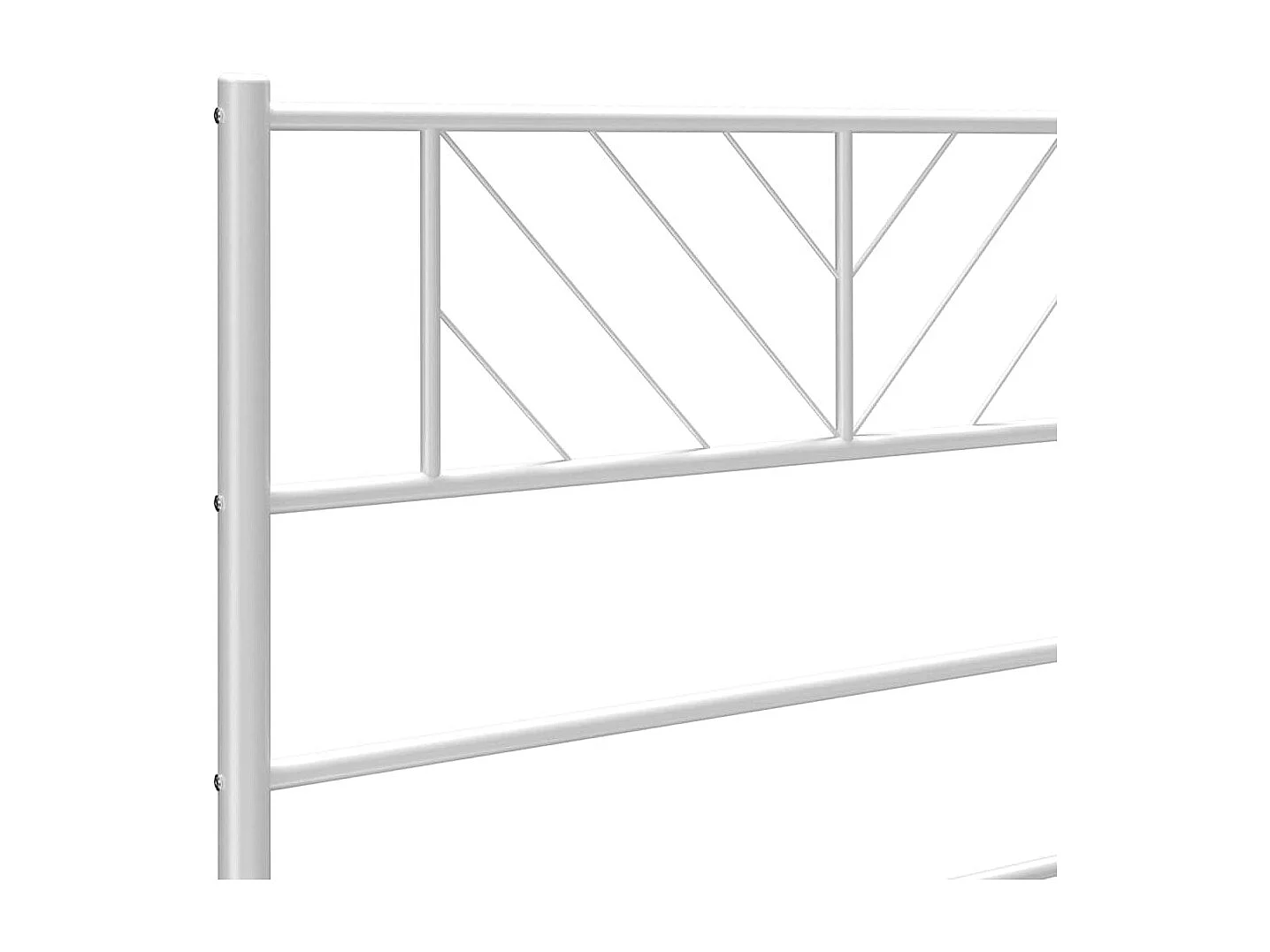 Cadre de lit métal sans matelas et tête de lit blanc 183x213 cm