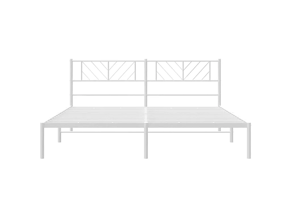 Cadre de lit métal sans matelas et tête de lit blanc 183x213 cm